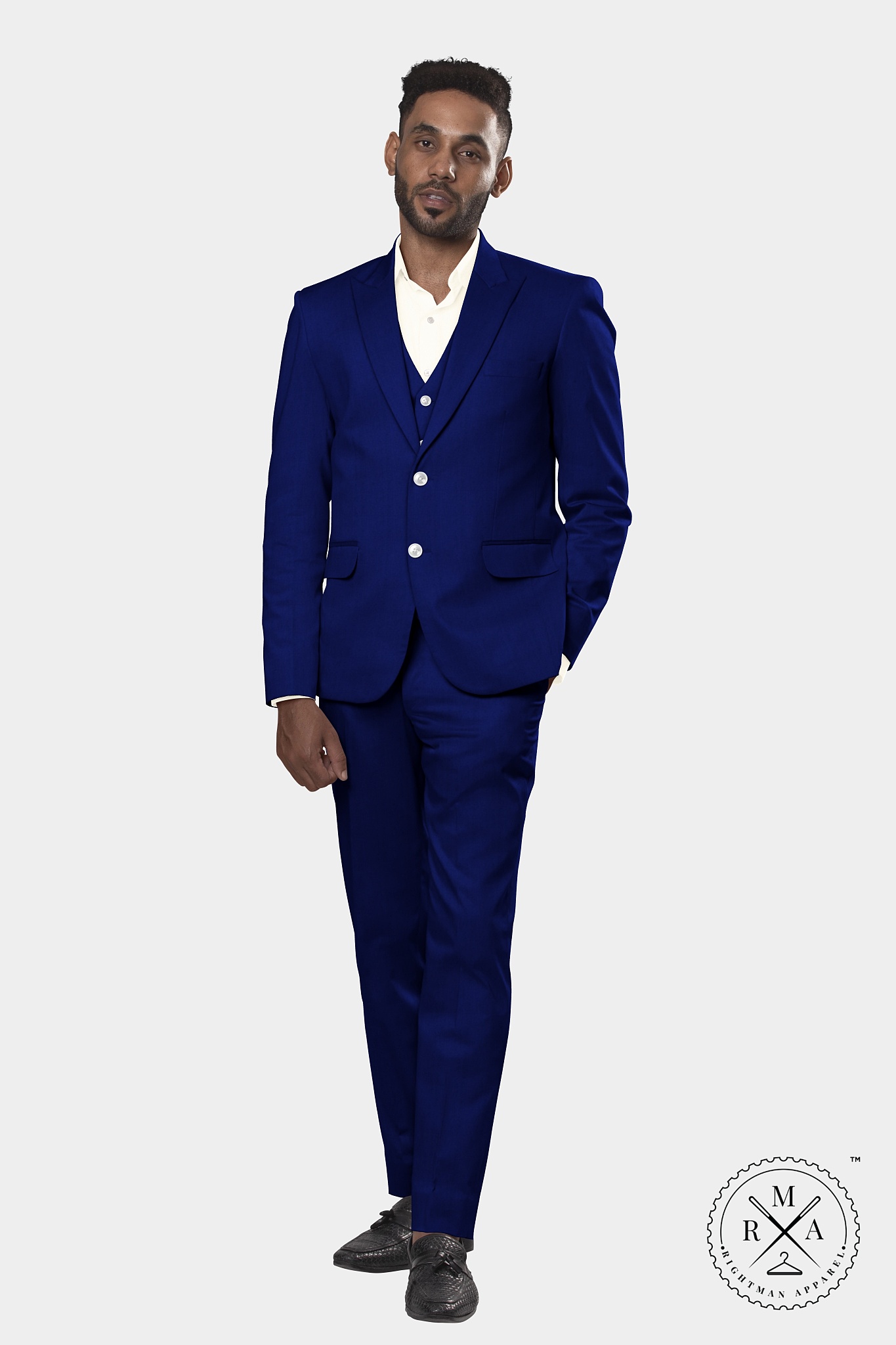 Solid Blue TR Three Piece Suit SU41