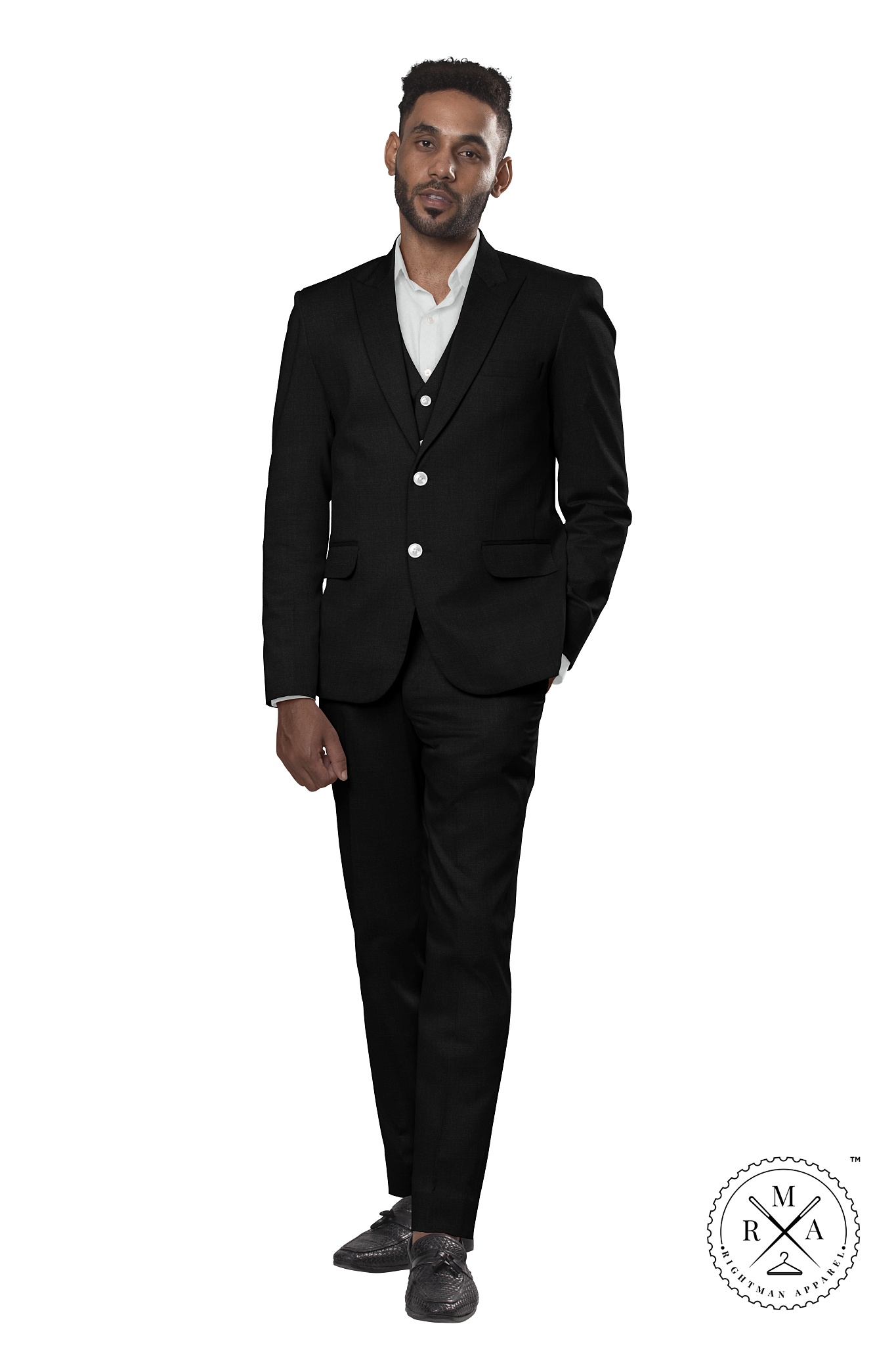 Roseman Black Three Piece Suit SU214