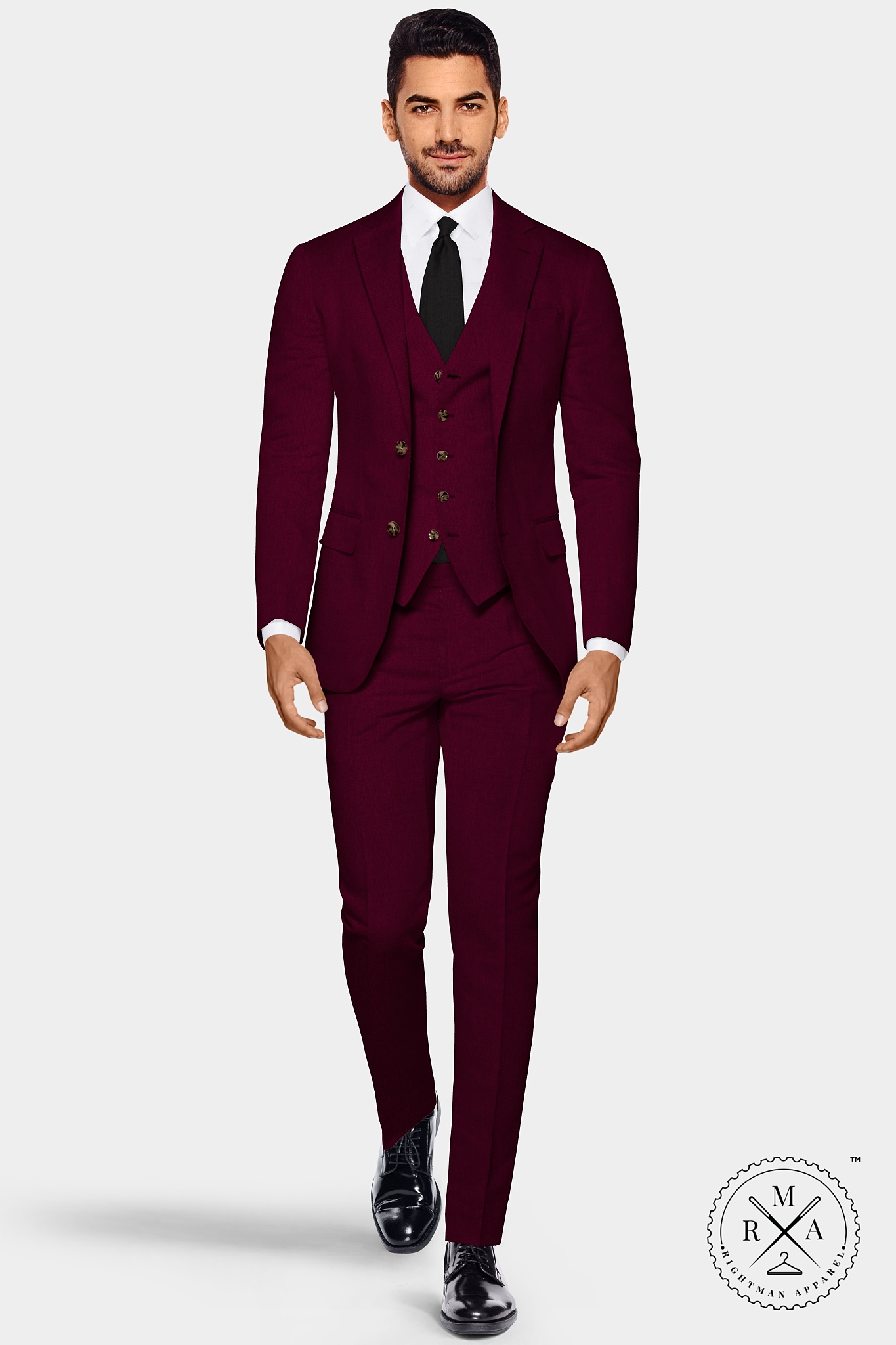 Tyrian Purple Colour Three Piece Suit SU342