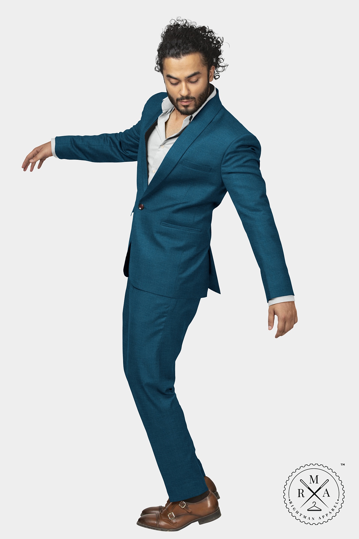 Blue Textured Two Piece Suit SU145