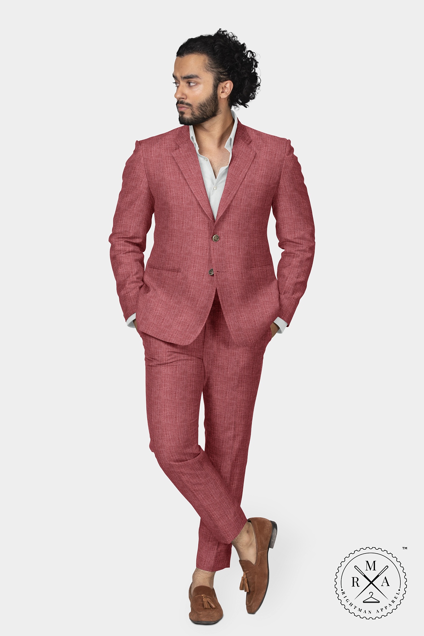 Peach Textured Two Piece Suit SU254