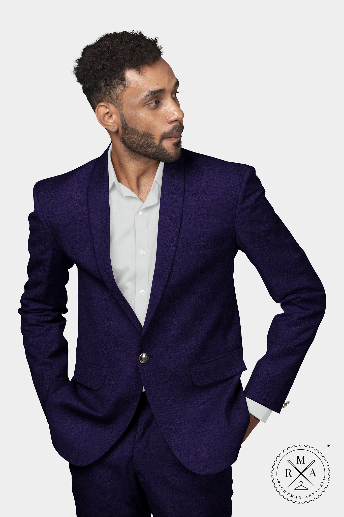 Royal elegant violet velvet Two Piece Suit SU298