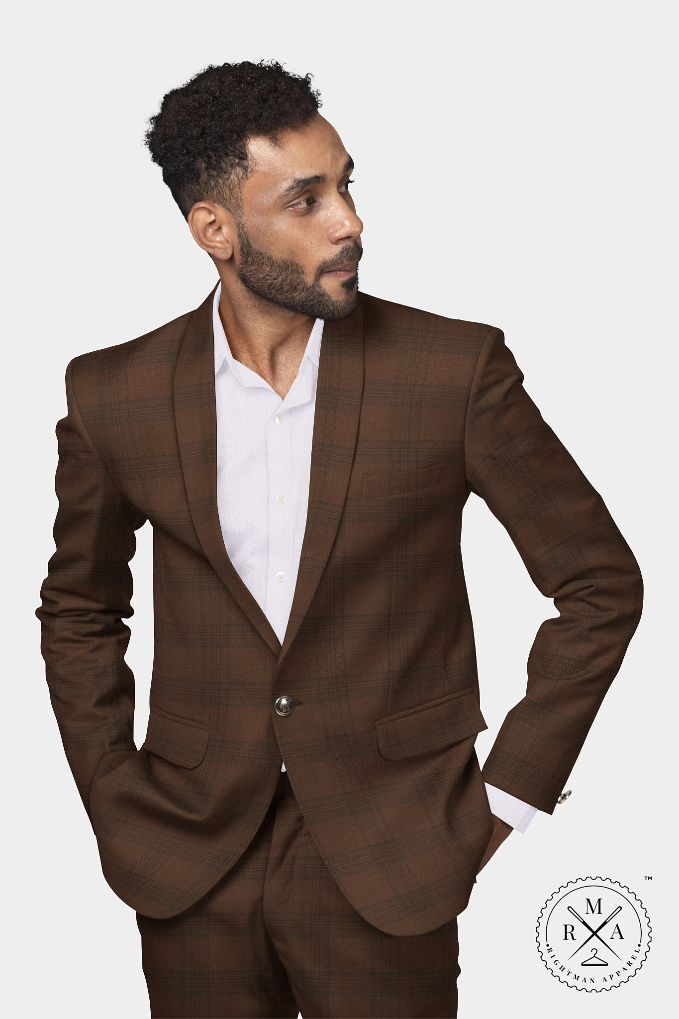 Cocoa Brown Colour Two Piece Suit SU330