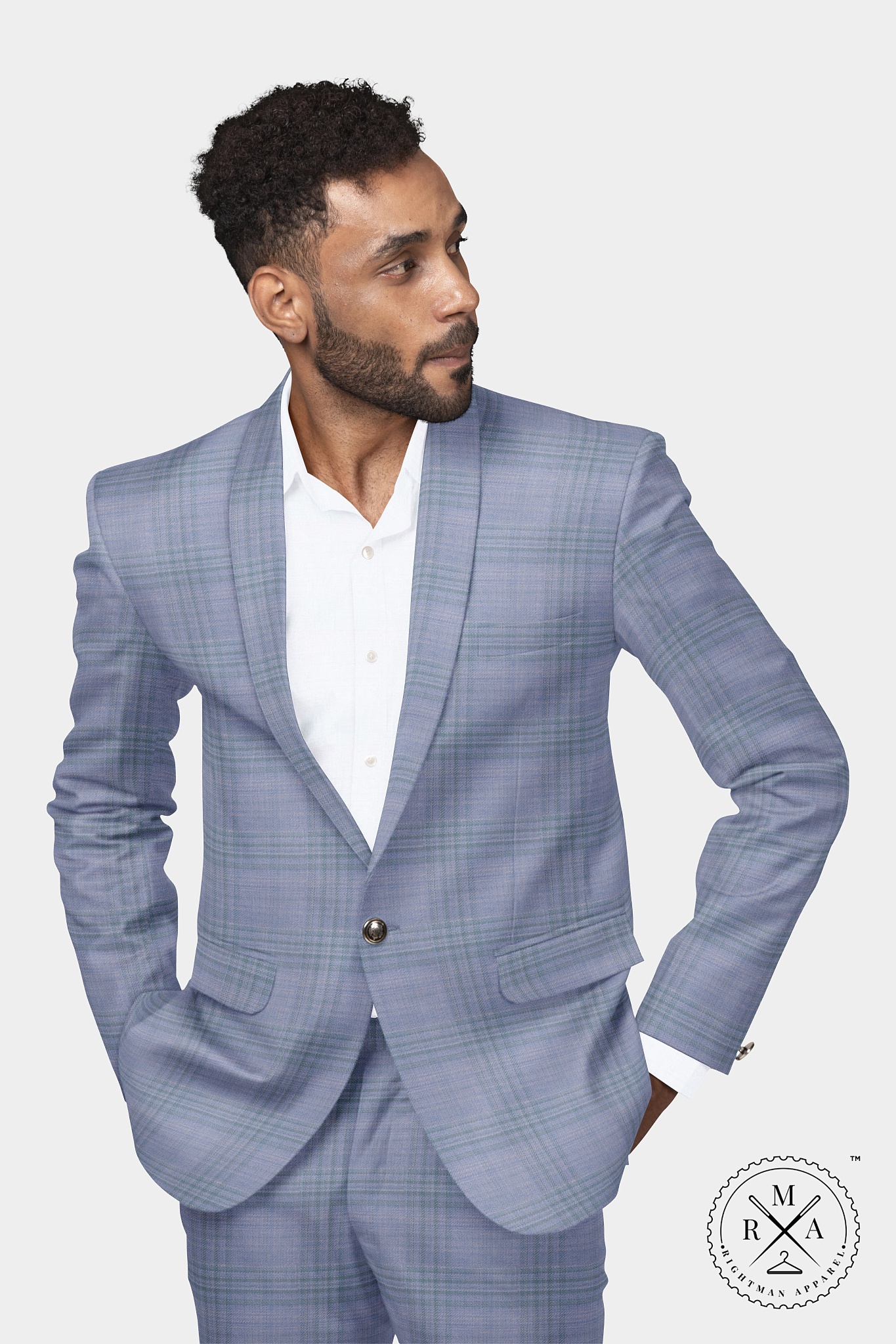 Rock Blue Colour Two Piece Suit SU332