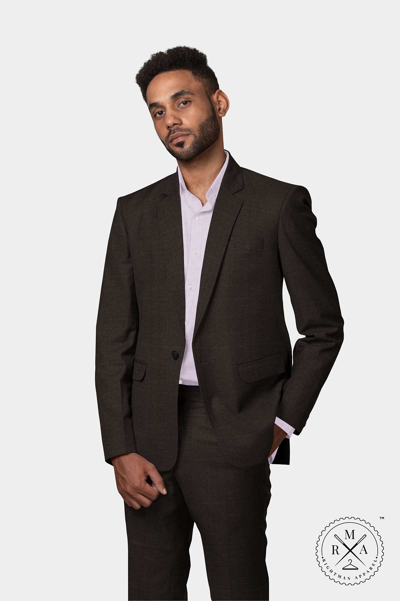 Jet Black Textures Two Piece Suit SU346