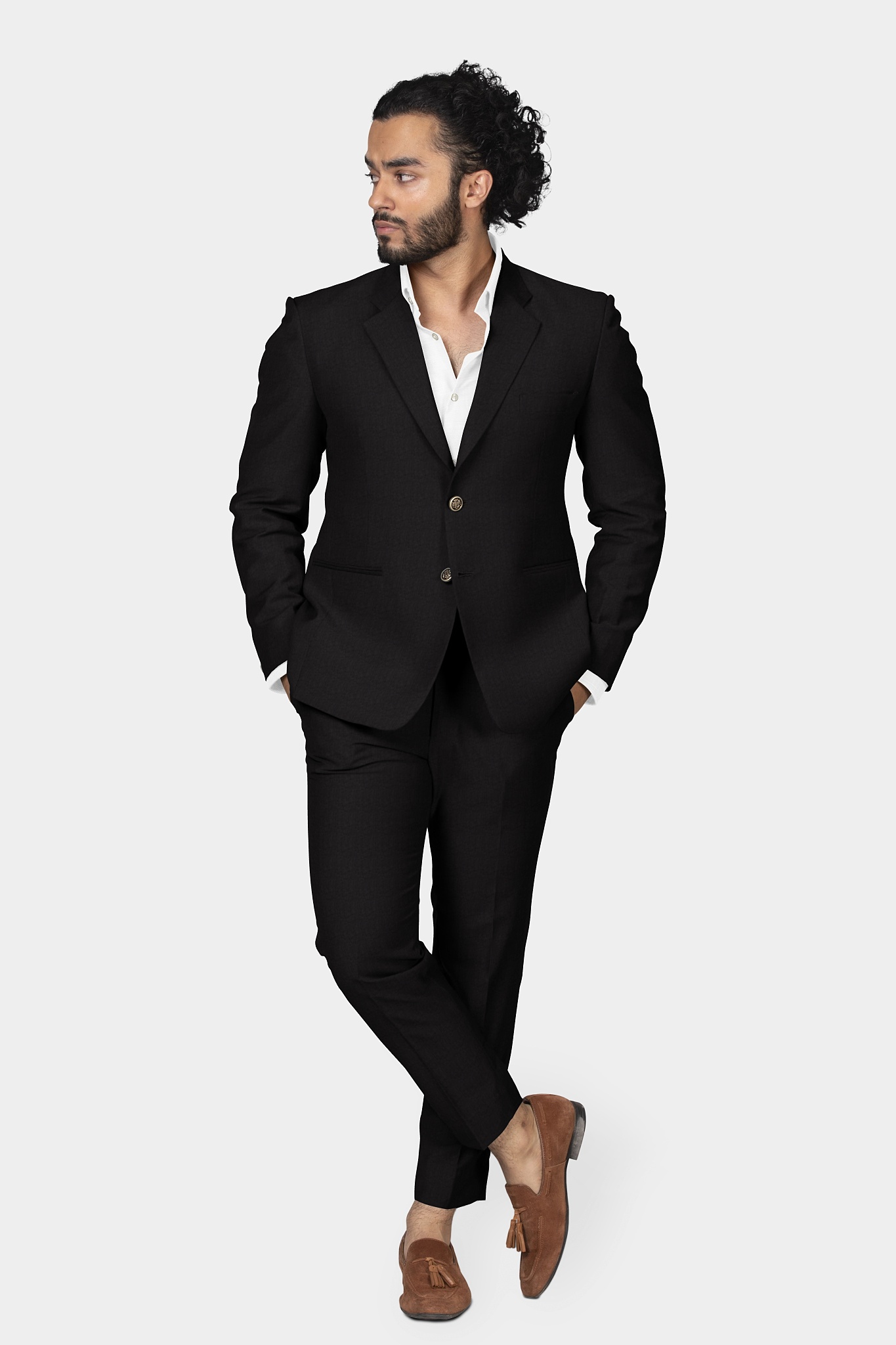 Gloss Black TR Two Piece Suit SU01