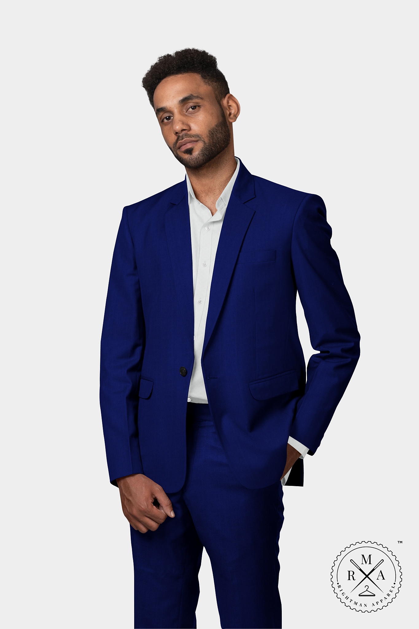 Solid Blue TR Two Piece Suit SU41