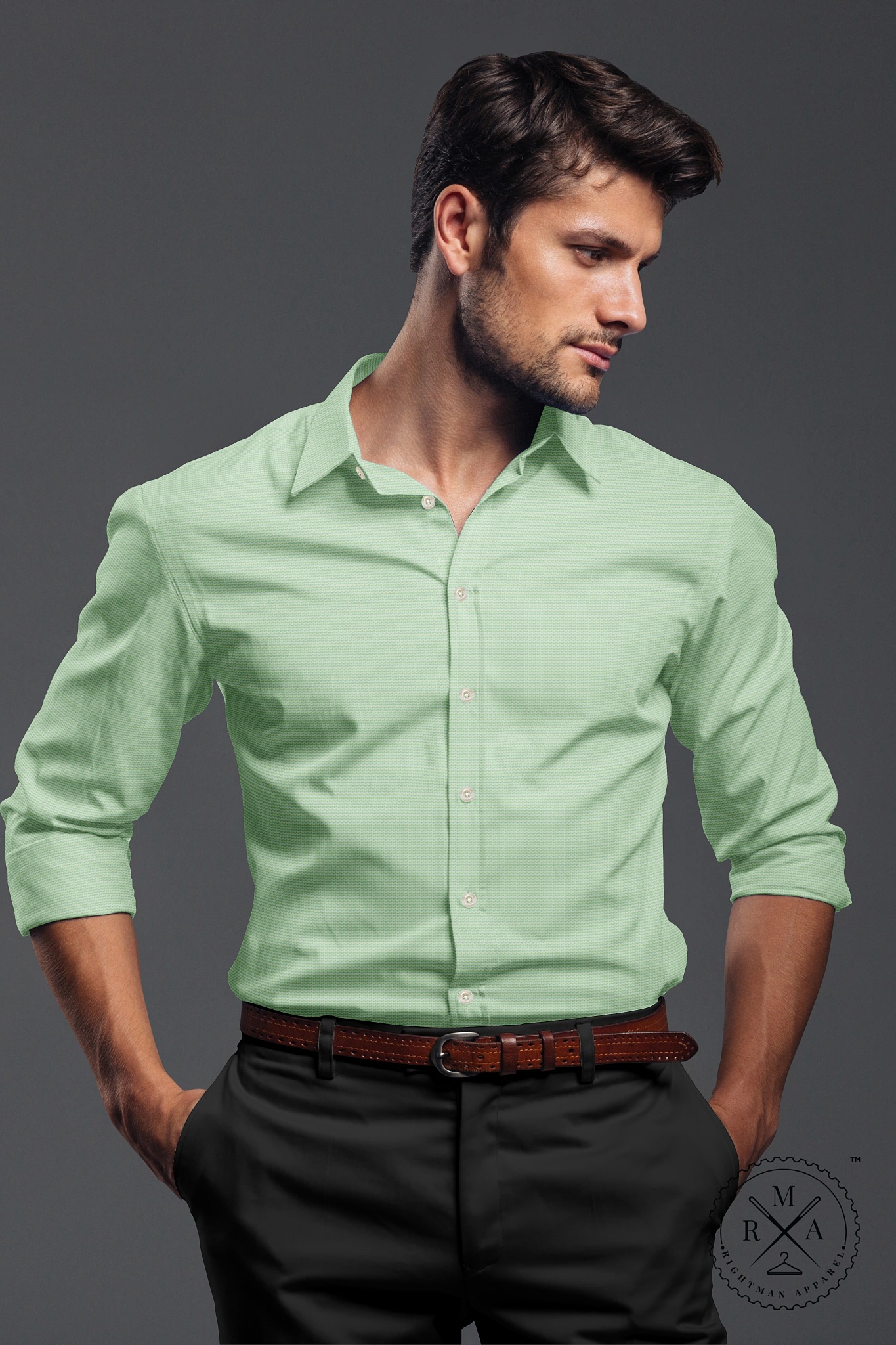 men's seafoam green shirt